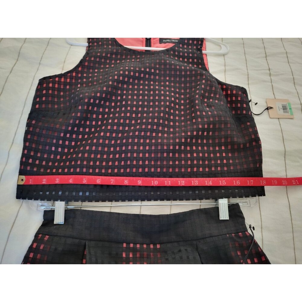 Ivanka Trump Women's Black & Pink Under Lining Sleeveless Top & Skirt Set Size 8 - Picture 15 of 16